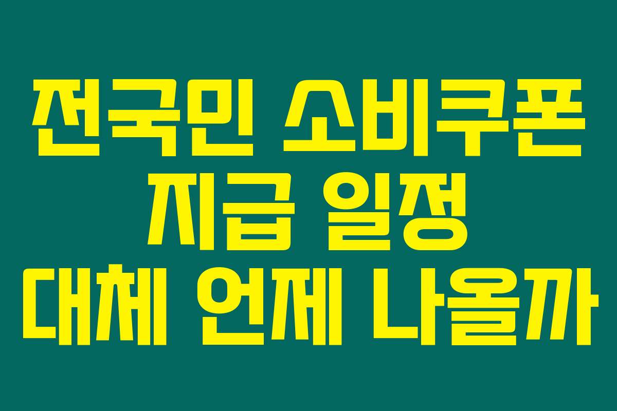 전국민 소비쿠폰 지급 일정 대체 언제 나올까
