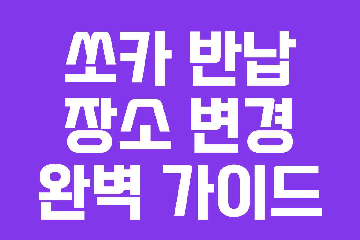 쏘카 반납 장소 변경 완벽 가이드