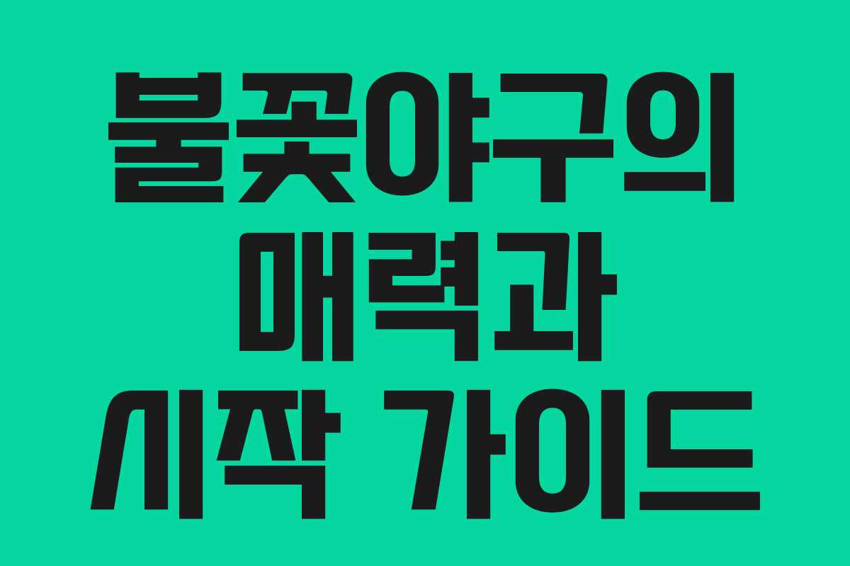 불꽃야구의 매력과 시작 가이드