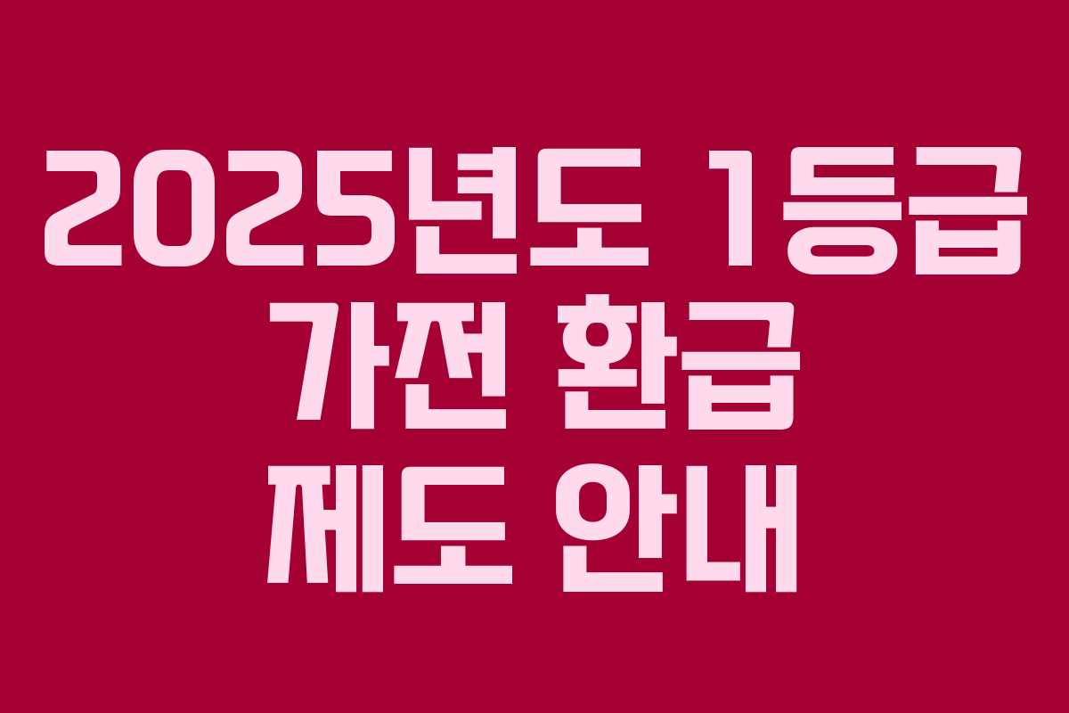 2025년도 1등급 가전 환급 제도 안내 2025년도 1등급 가전 환급 제도 안내