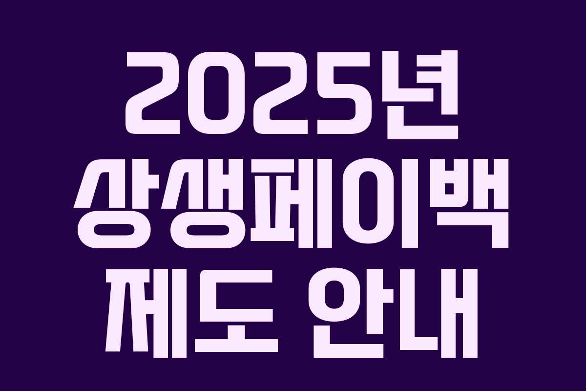 2025년 상생페이백 제도 안내 2025년 상생페이백 제도 안내