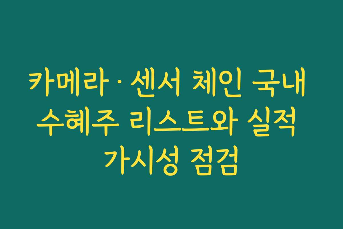 카메라·센서 체인 국내 수혜주 리스트와 실적 가시성 점검 카메라·센서 체인 국내 수혜주 리스트와 실적 가시성 점검