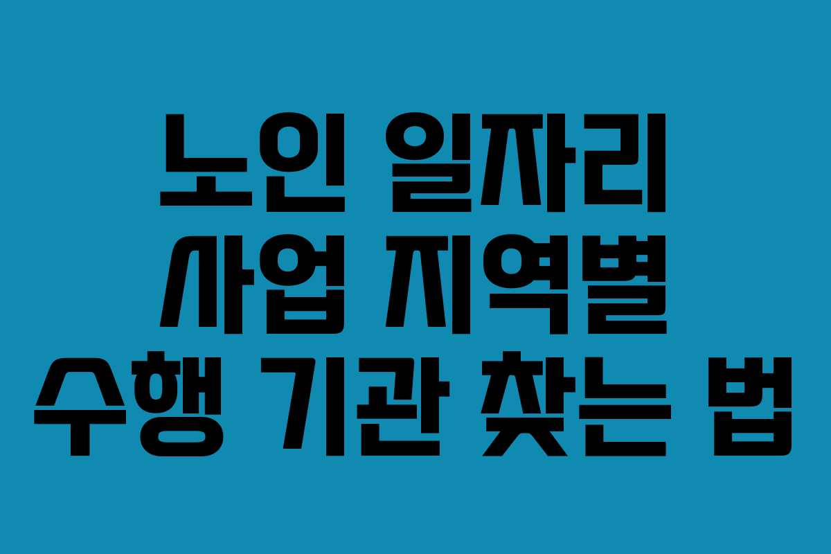 노인 일자리 사업 지역별 수행 기관 찾는 법 노인 일자리 사업 지역별 수행 기관 찾는 법