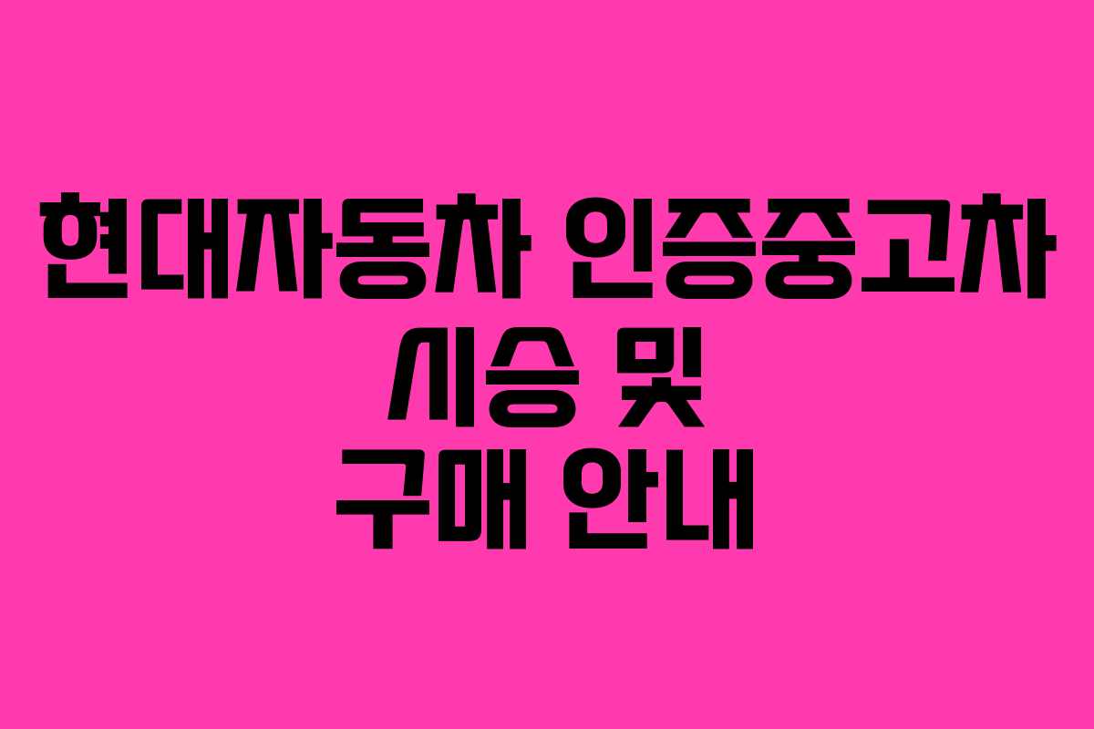 현대자동차 인증중고차 시승 및 구매 안내 현대자동차 인증중고차 시승 및 구매 안내