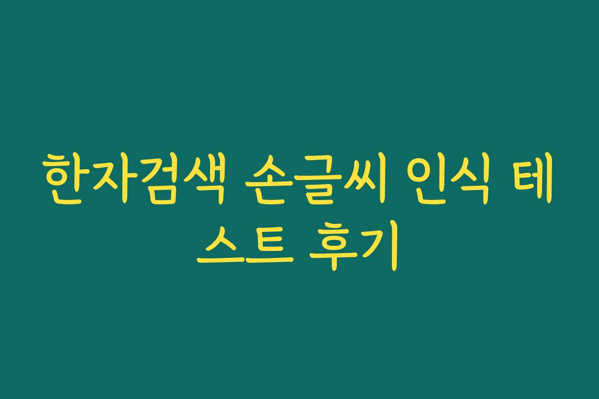 한자검색 손글씨 인식 테스트 후기