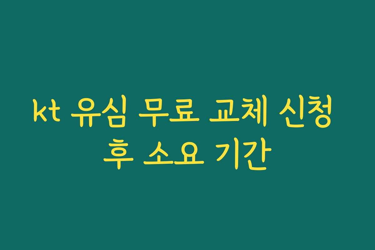 kt 유심 무료 교체 신청 후 소요 기간