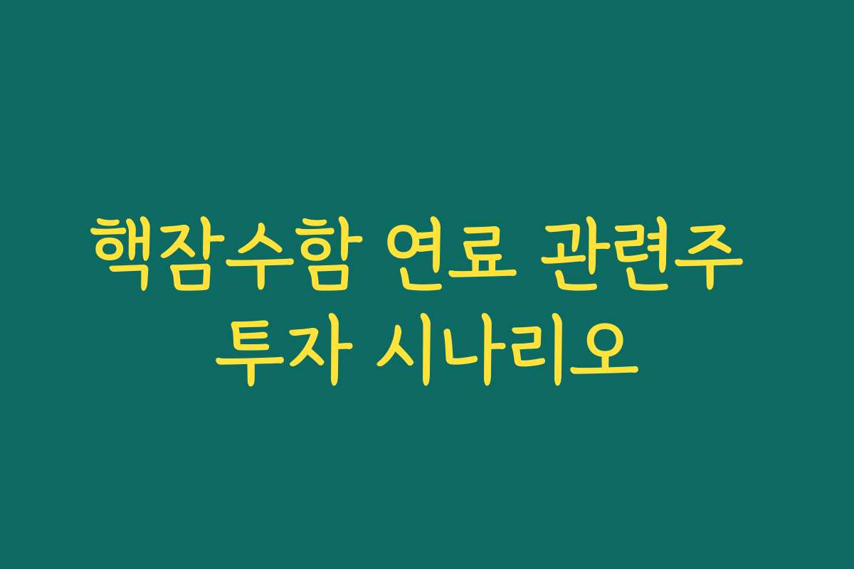 핵잠수함 연료 관련주 투자 시나리오