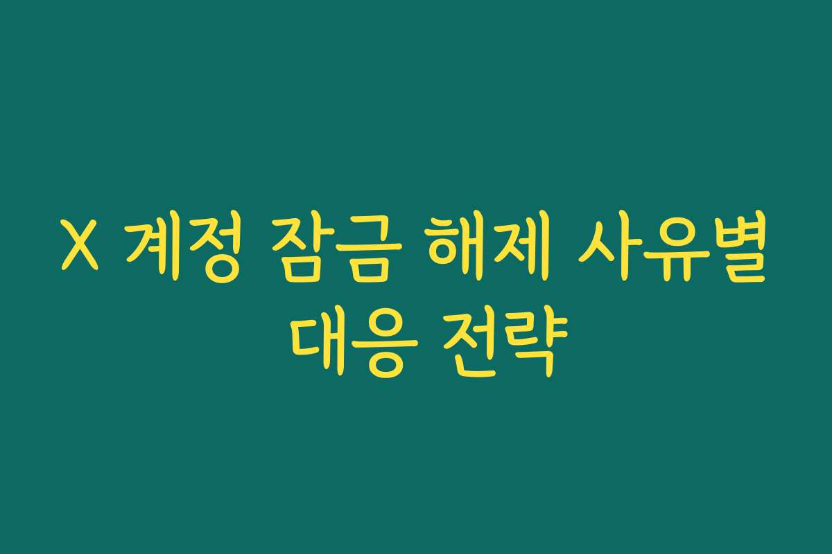 X 계정 잠금 해제 사유별 대응 전략