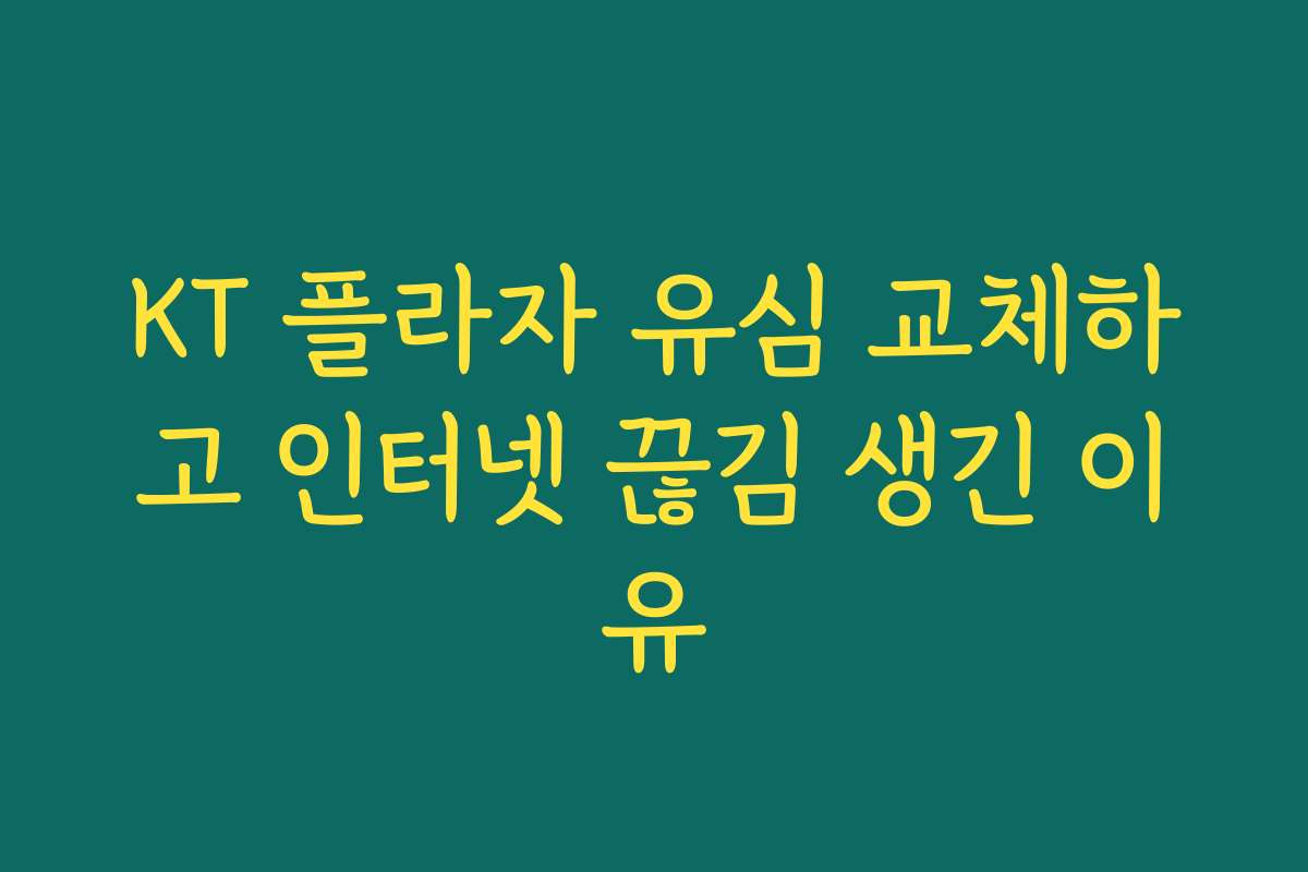 KT 플라자 유심 교체하고 인터넷 끊김 생긴 이유