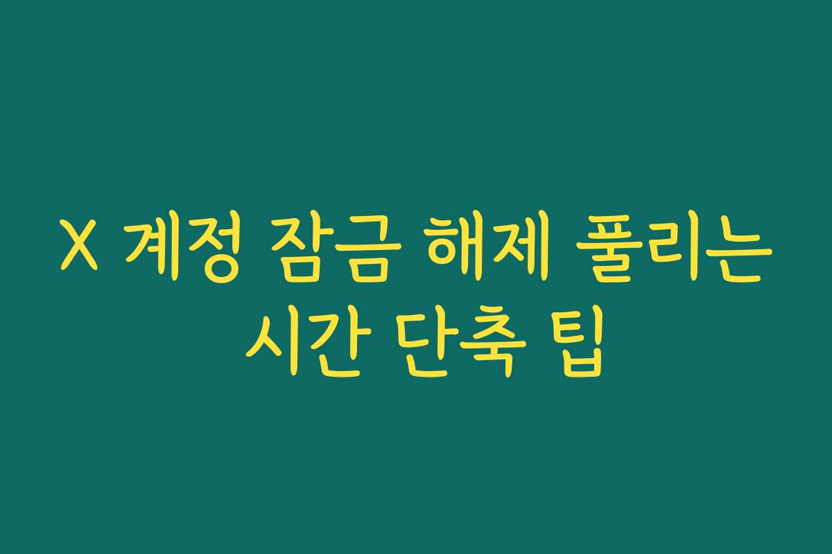 X 계정 잠금 해제 풀리는 시간 단축 팁