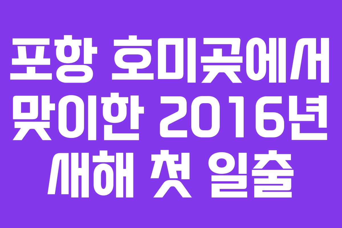 포항 호미곶에서 맞이한 2016년 새해 첫 일출