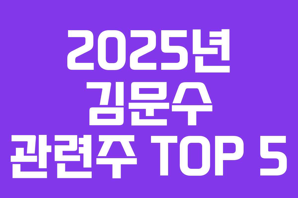 2025년 김문수 관련주 TOP 5