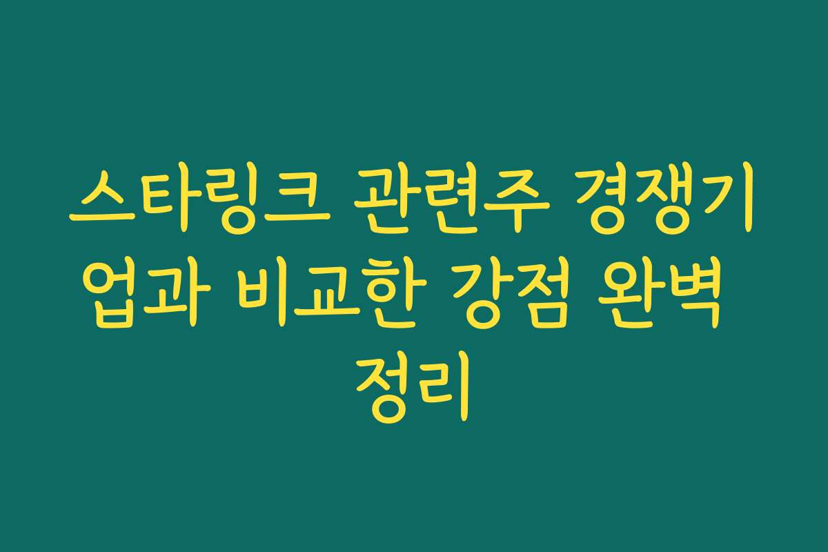 스타링크 관련주 경쟁기업과 비교한 강점 완벽 정리