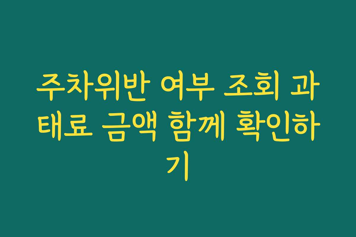 주차위반 여부 조회 과태료 금액 함께 확인하기