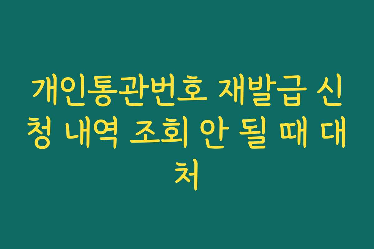 개인통관번호 재발급 신청 내역 조회 안 될 때 대처