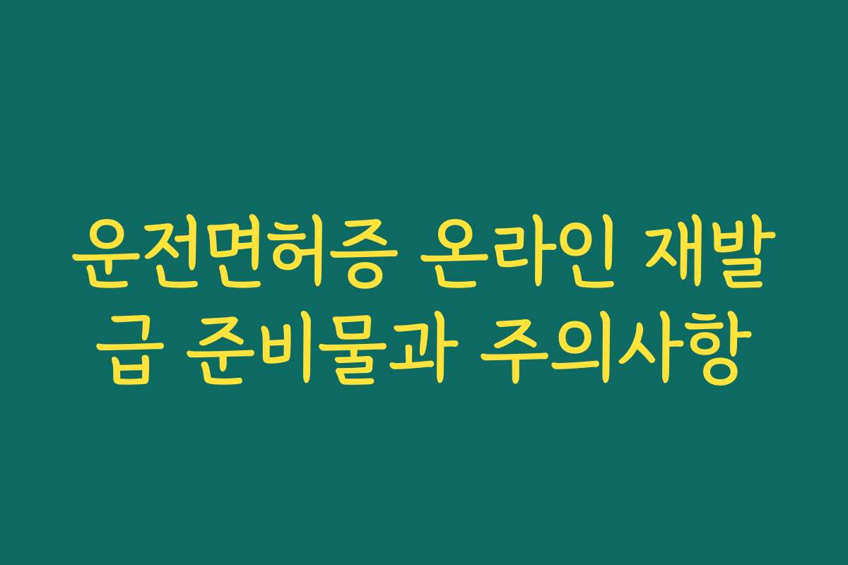 운전면허증 온라인 재발급 준비물과 주의사항