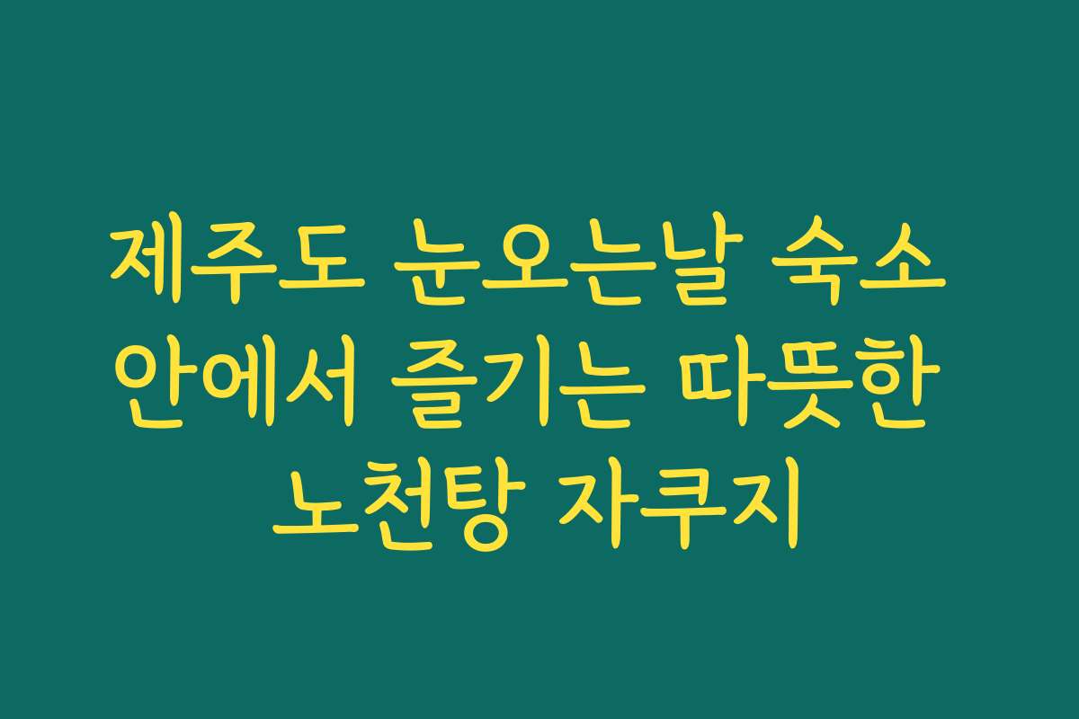제주도 눈오는날 숙소 안에서 즐기는 따뜻한 노천탕 자쿠지
