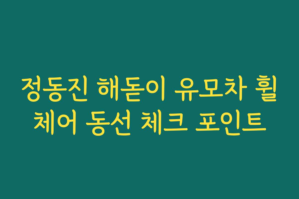 정동진 해돋이 유모차 휠체어 동선 체크 포인트
