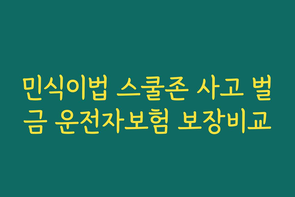 민식이법 스쿨존 사고 벌금 운전자보험 보장비교