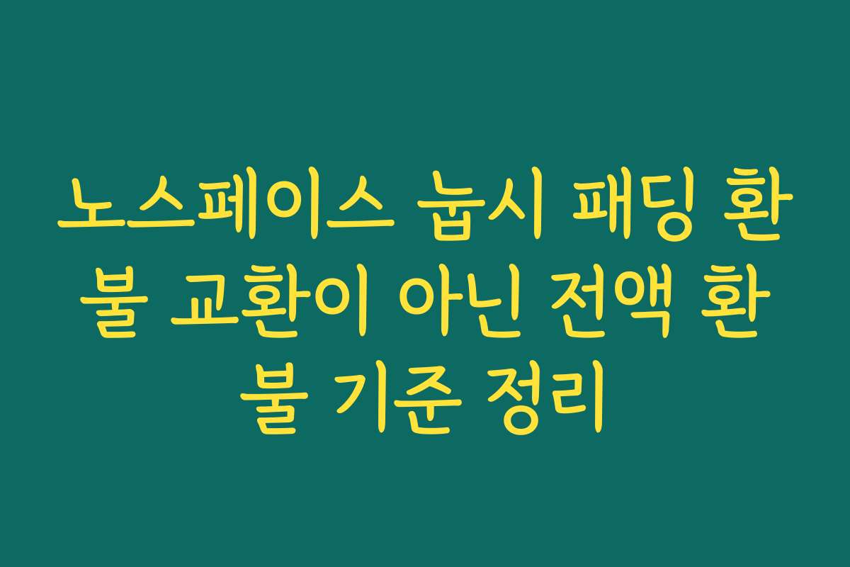 노스페이스 눕시 패딩 환불 교환이 아닌 전액 환불 기준 정리
