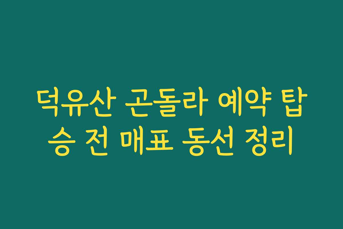 덕유산 곤돌라 예약 탑승 전 매표 동선 정리