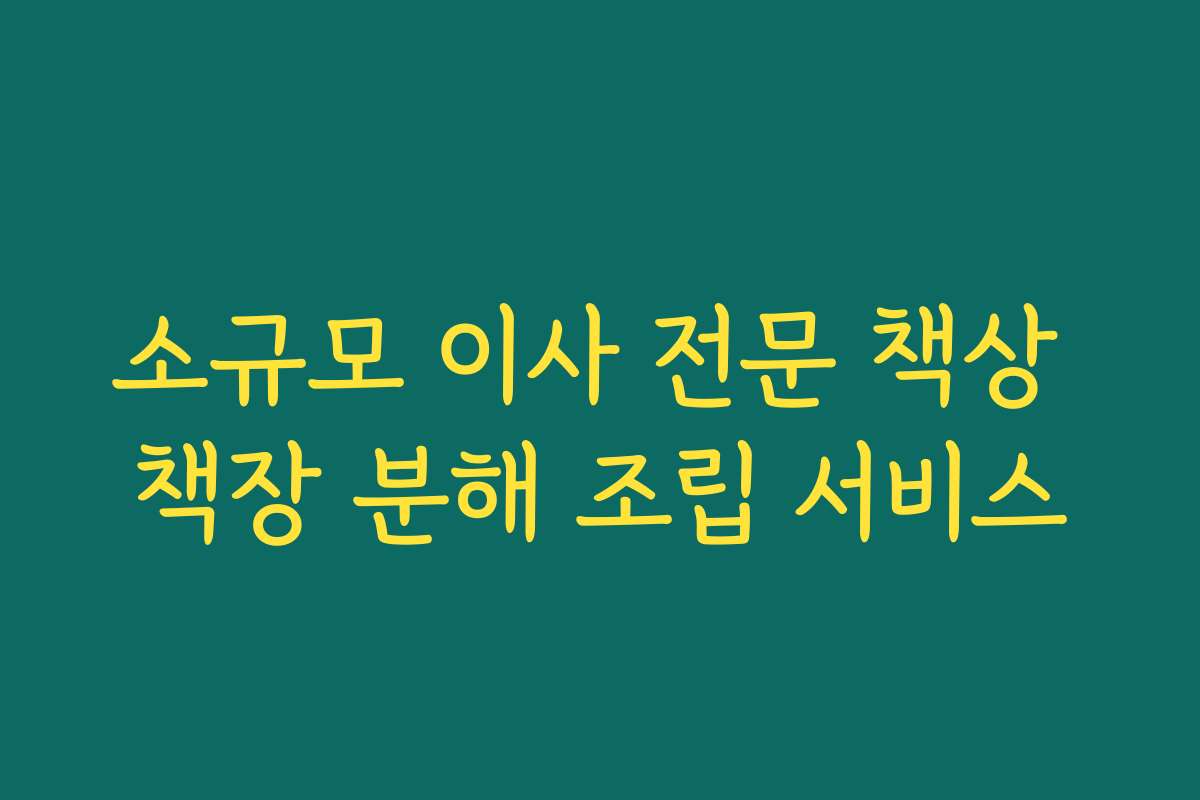 소규모 이사 전문 책상 책장 분해 조립 서비스