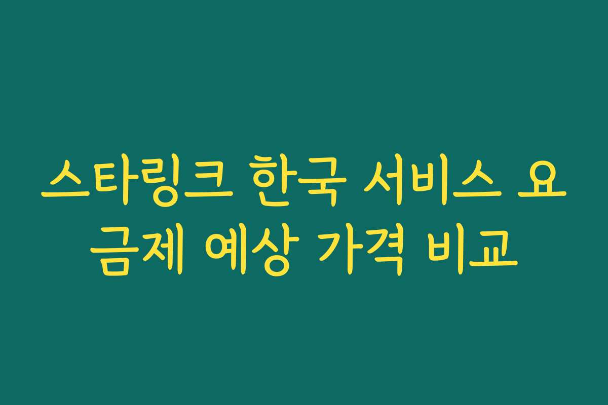 스타링크 한국 서비스 요금제 예상 가격 비교