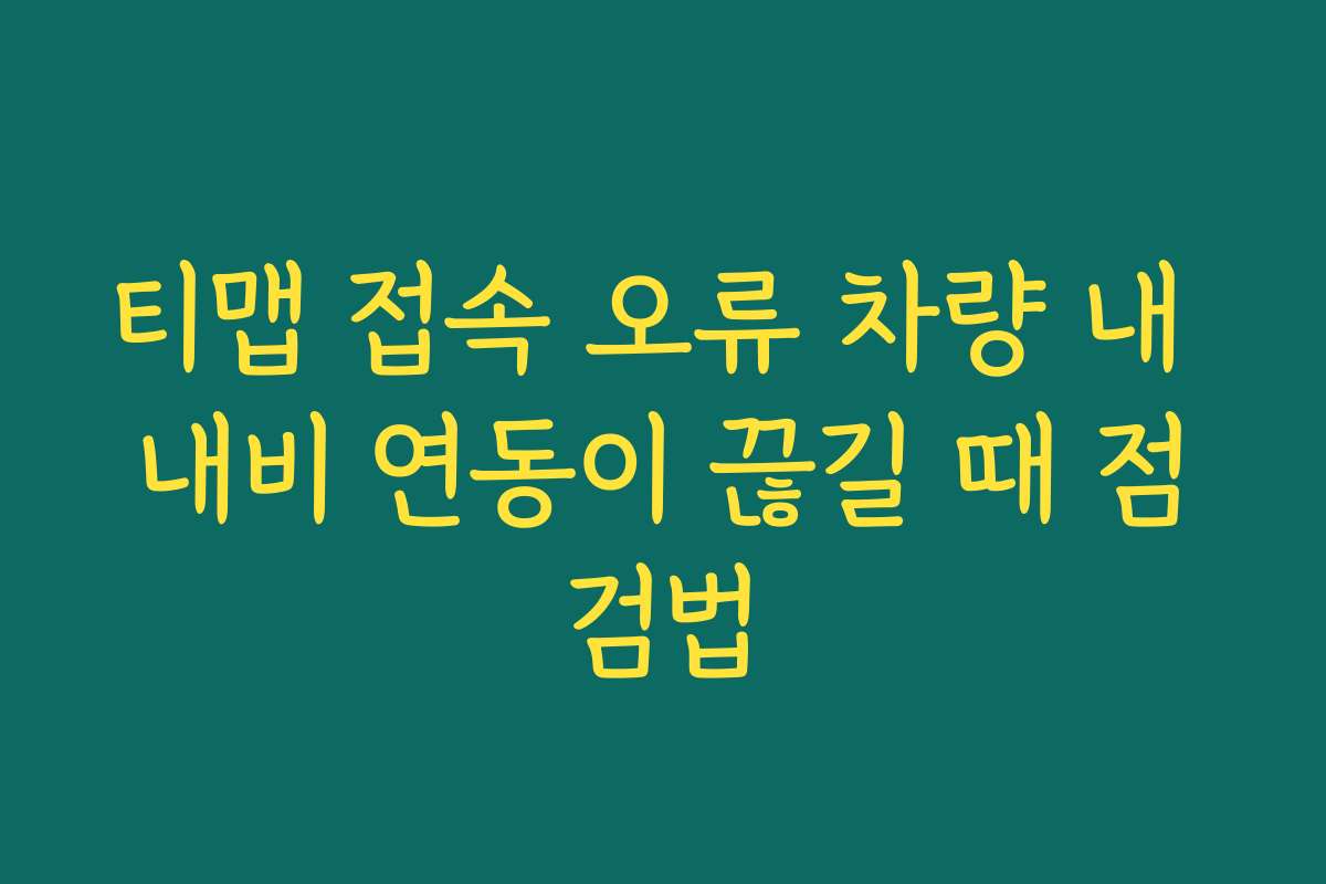티맵 접속 오류 차량 내 내비 연동이 끊길 때 점검법