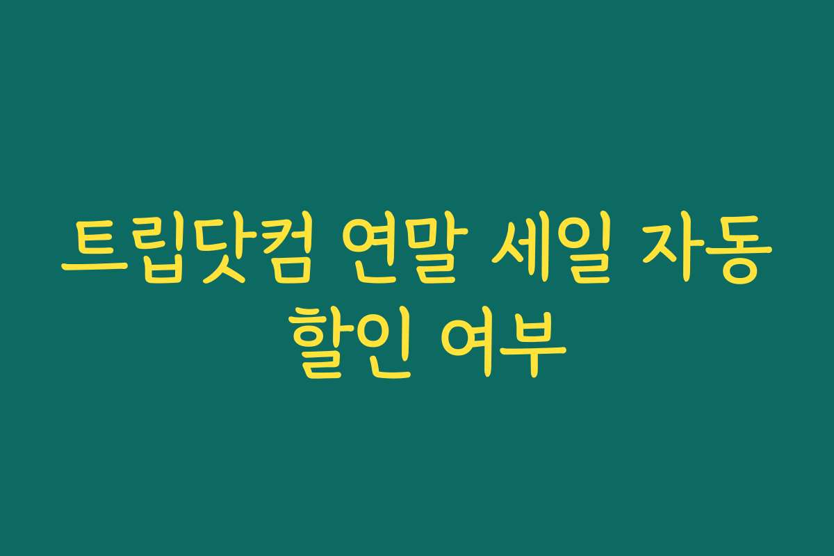 트립닷컴 연말 세일 자동 할인 여부