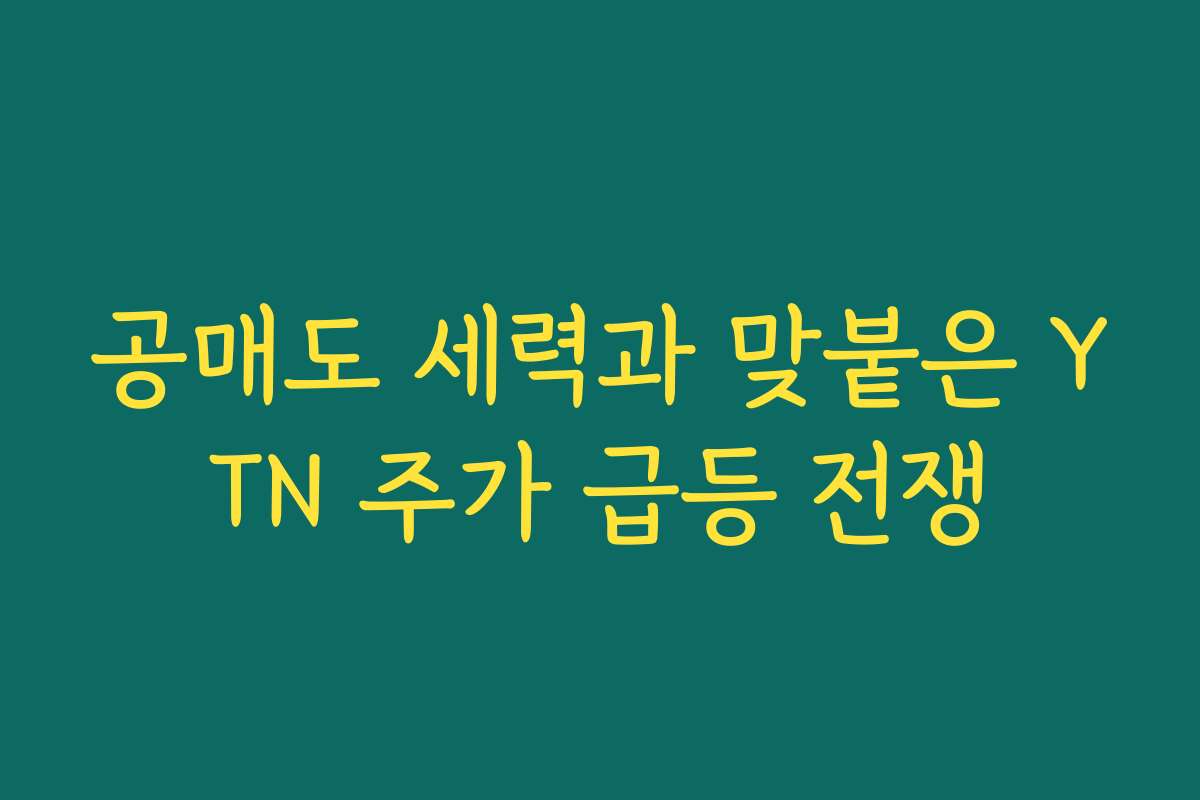 공매도 세력과 맞붙은 YTN 주가 급등 전쟁
