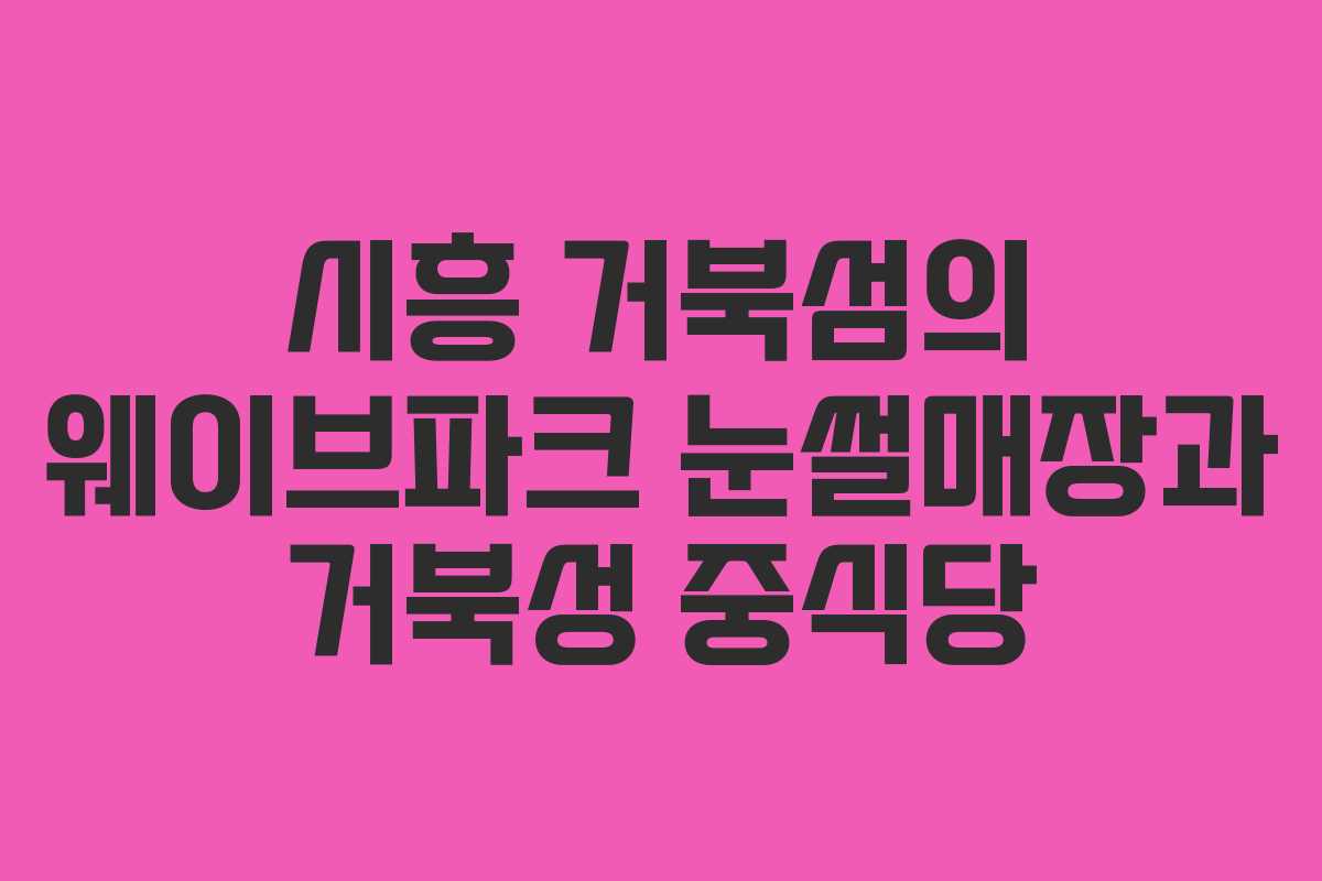 시흥 거북섬의 웨이브파크 눈썰매장과 거북성 중식당