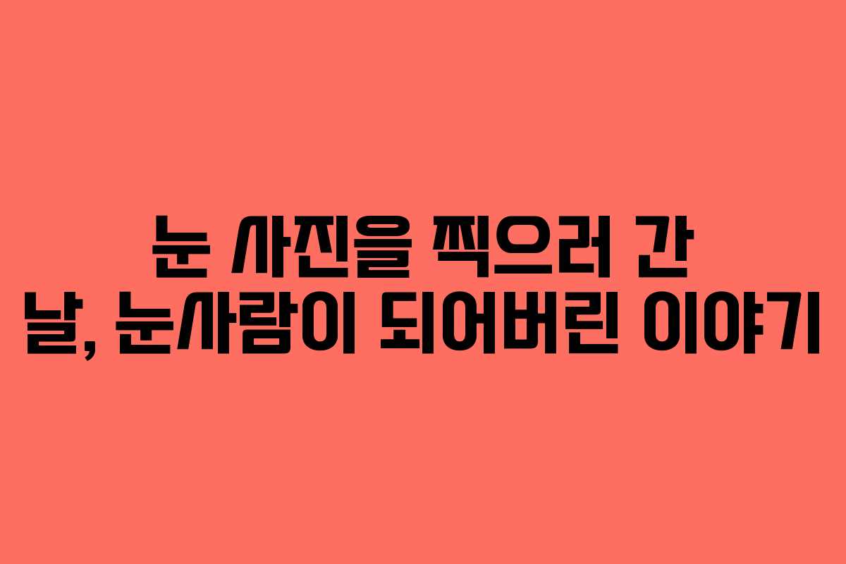 눈 사진을 찍으러 간 날, 눈사람이 되어버린 이야기
