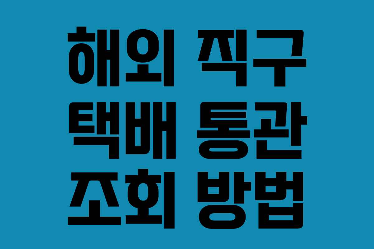 해외 직구 택배 통관 조회 방법