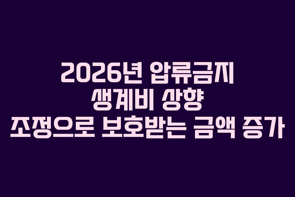 2026년 압류금지 생계비 상향 조정으로 보호받는 금액 증가
