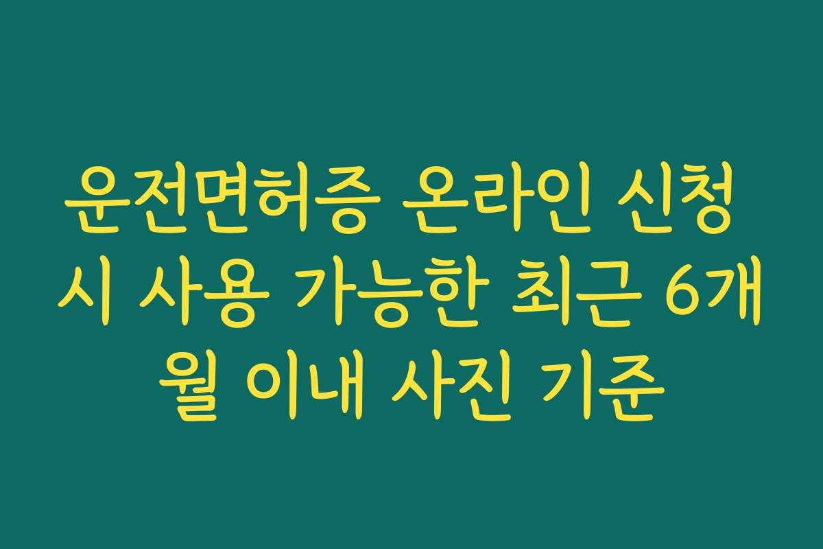 운전면허증 온라인 신청 시 사용 가능한 최근 6개월 이내 사진 기준