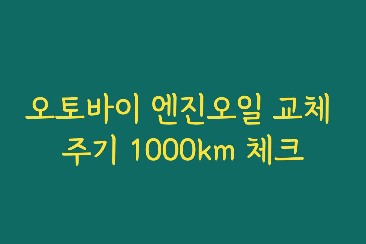 오토바이 엔진오일 교체 주기 1000km 체크