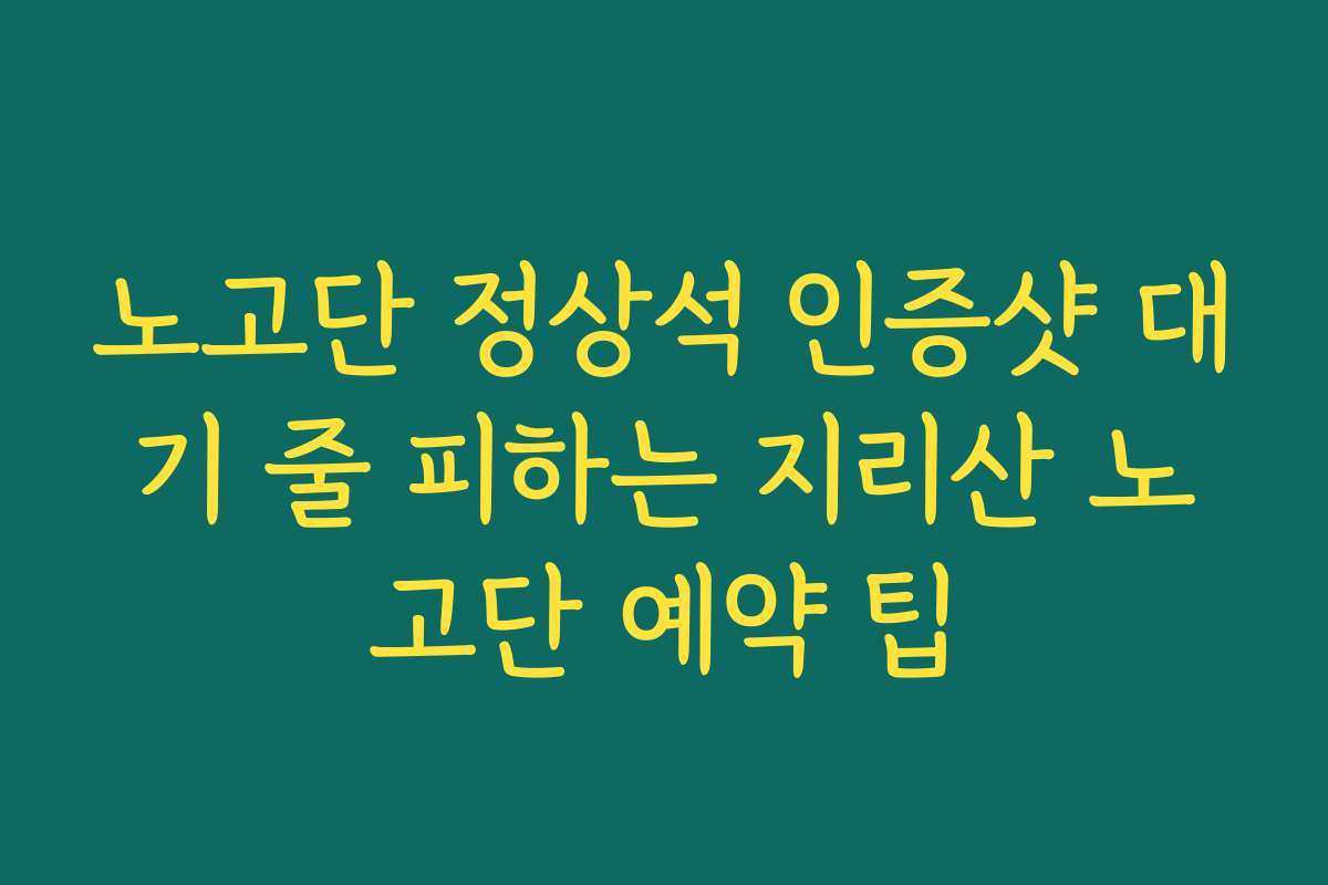 노고단 정상석 인증샷 대기 줄 피하는 지리산 노고단 예약 팁