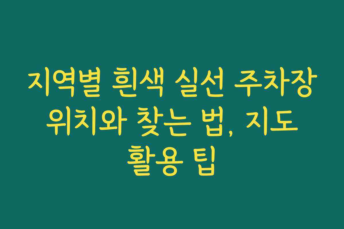 지역별 흰색 실선 주차장 위치와 찾는 법, 지도 활용 팁