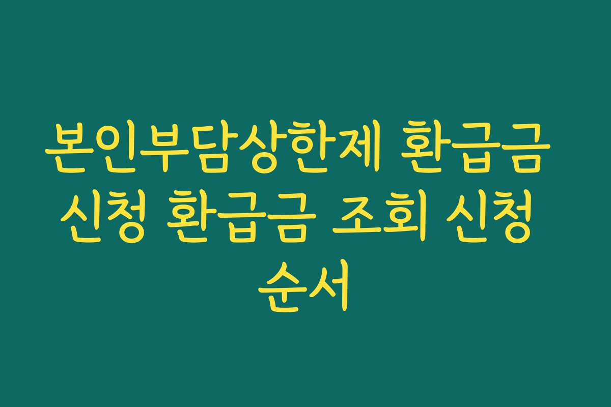 본인부담상한제 환급금 신청 환급금 조회 신청 순서