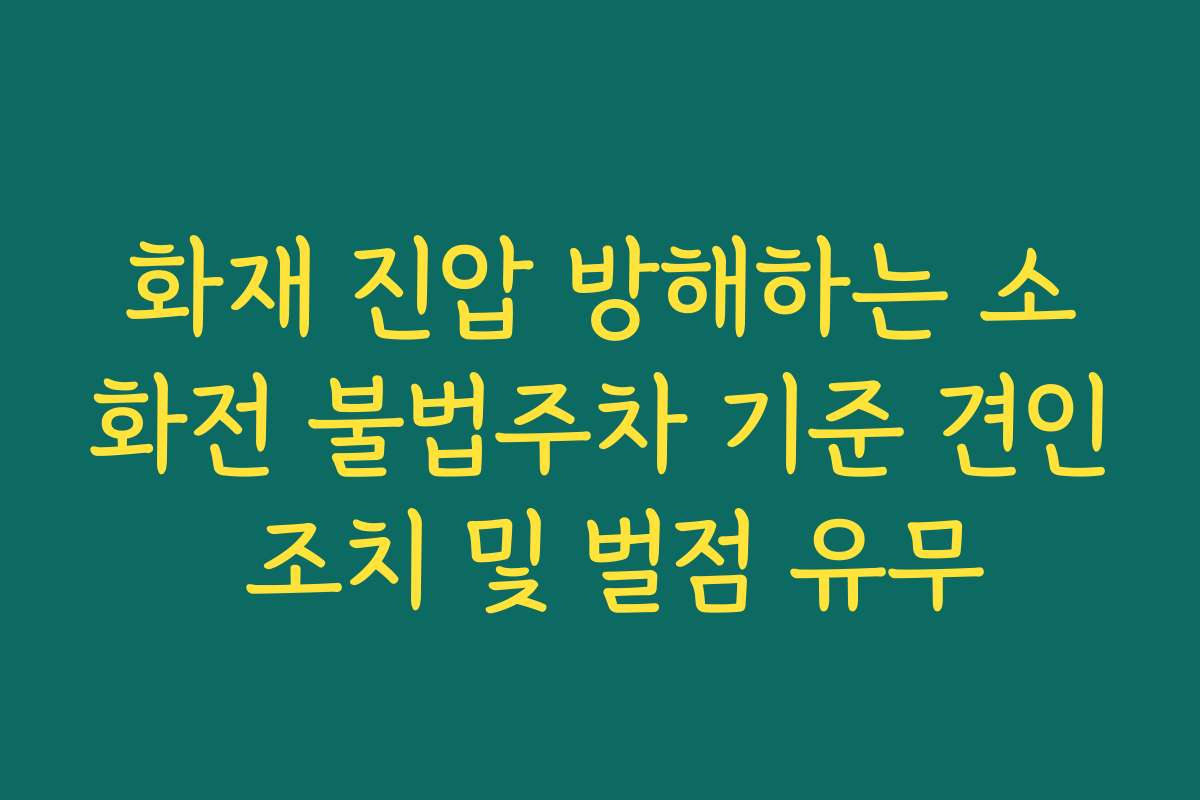 화재 진압 방해하는 소화전 불법주차 기준 견인 조치 및 벌점 유무