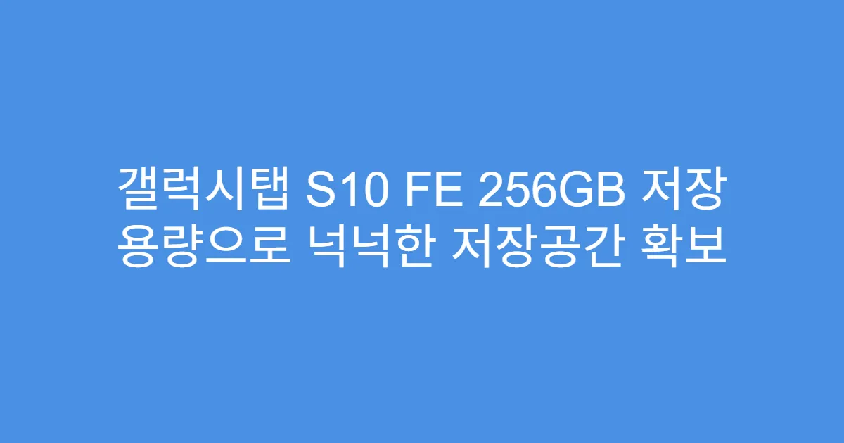 갤럭시탭 S10 FE 256GB 저장 용량으로 넉넉한 저장공간 확보