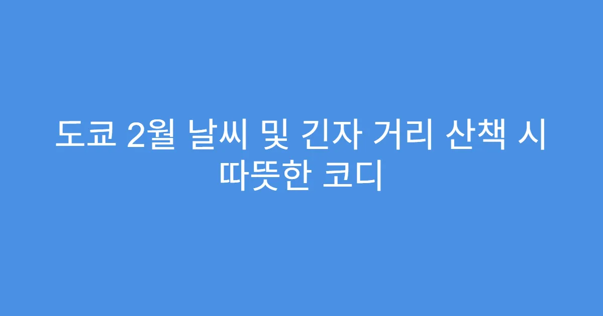 도쿄 2월 날씨 및 긴자 거리 산책 시 따뜻한 코디