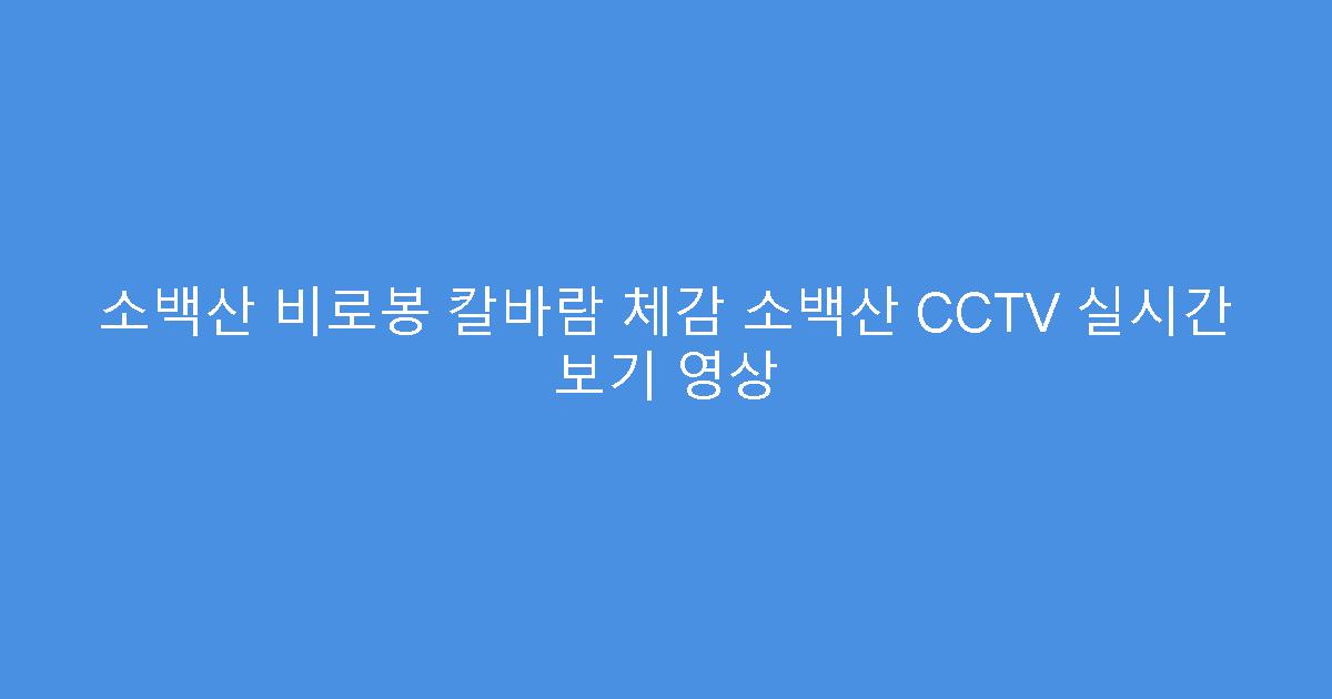소백산 비로봉 칼바람 체감 소백산 CCTV 실시간 보기 영상