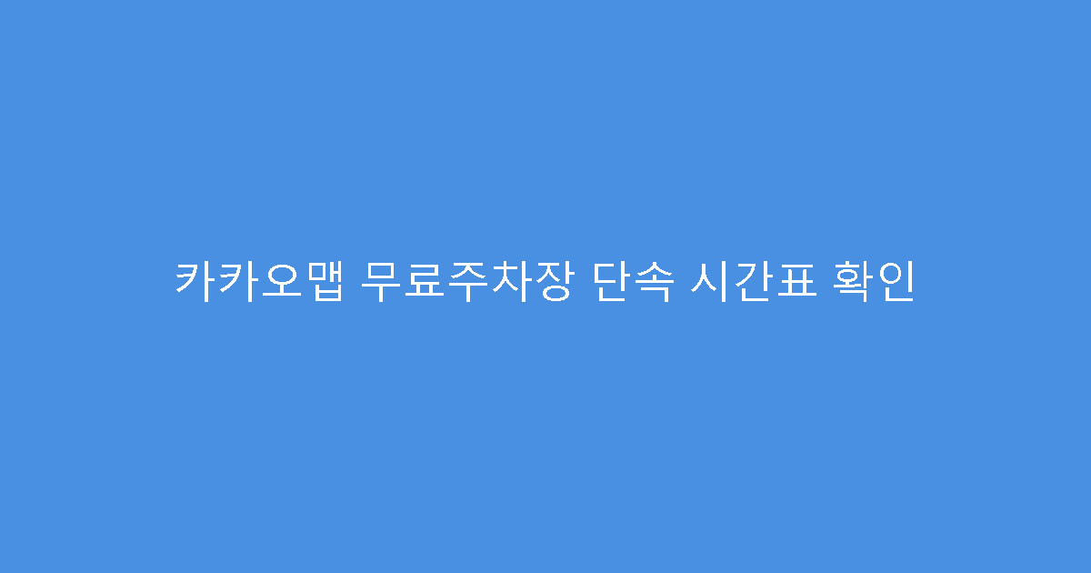 카카오맵 무료주차장 단속 시간표 확인