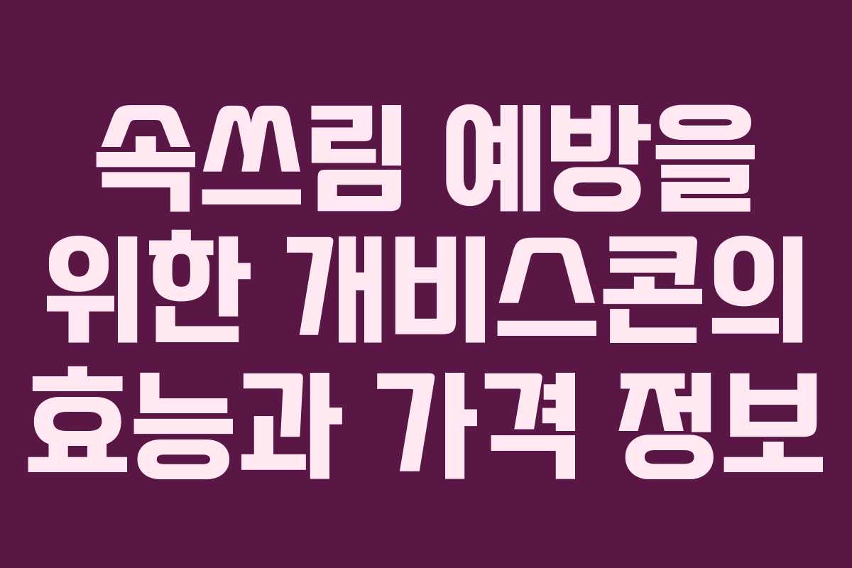속쓰림 예방을 위한 개비스콘의 효능과 가격 정보