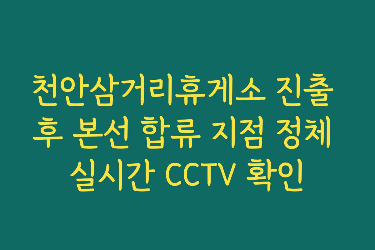 천안삼거리휴게소 진출 후 본선 합류 지점 정체 실시간 CCTV 확인
