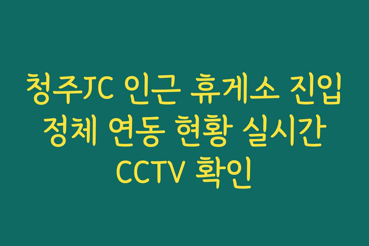 청주JC 인근 휴게소 진입 정체 연동 현황 실시간 CCTV 확인