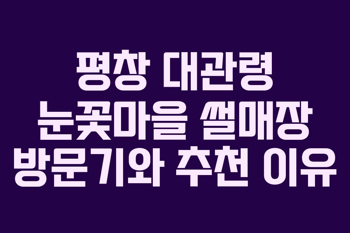 평창 대관령 눈꽃마을 썰매장 방문기와 추천 이유