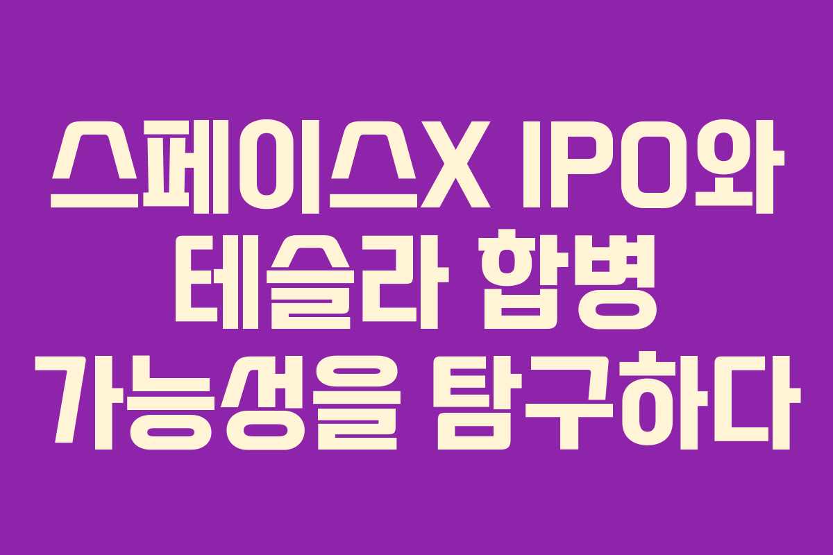 스페이스X IPO와 테슬라 합병 가능성을 탐구하다