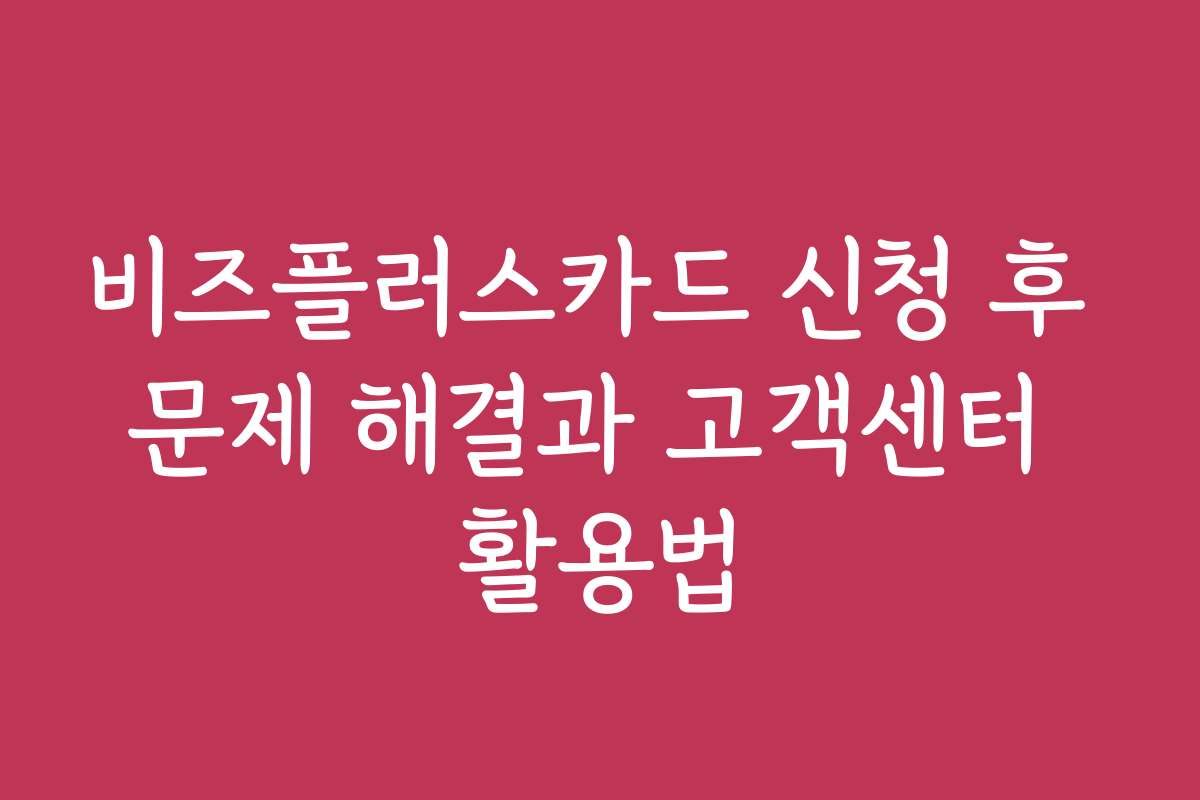 비즈플러스카드 신청 후 문제 해결과 고객센터 활용법